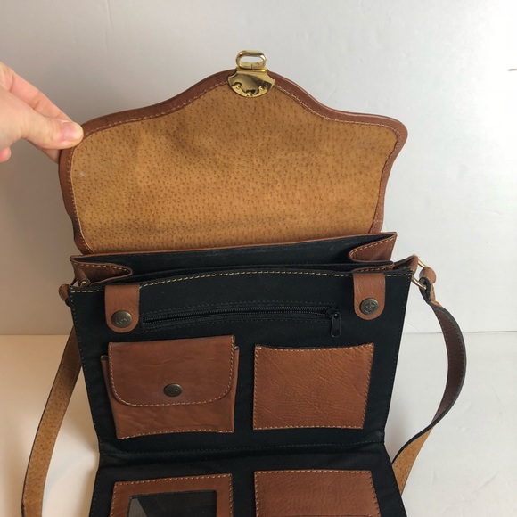 Moda D’Luciano Brown Leather Handbag Purse 10.5X9” - Picture 7 of 7